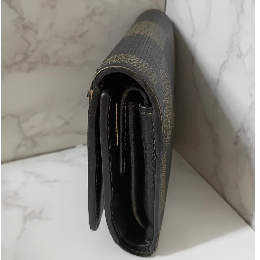 FENDI Vintage Peguin Compact Tri-Fold Leather Wallet